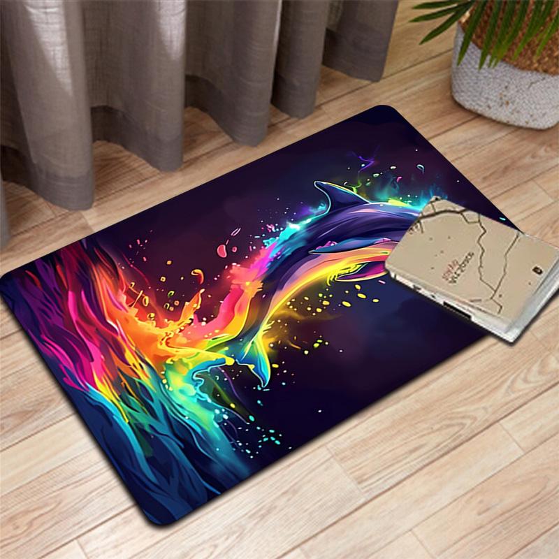 Colorful Dolphin Rug Floor Mat for Living Room or Bedroom Soft and Comfortable Carpet a Gift for Birthday and Holiday.MFF0918539
