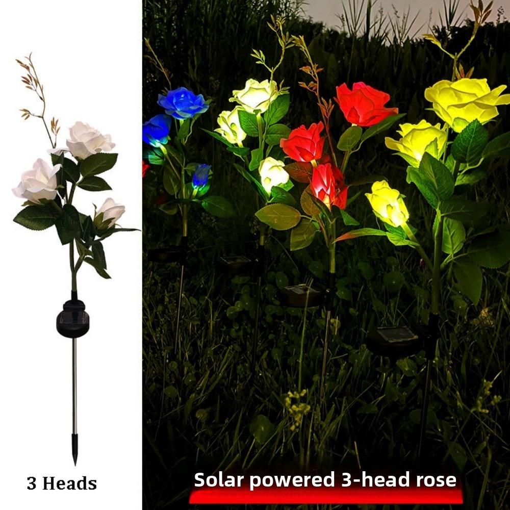 3/5 Heads LED Simulated Solar Lights Waterproof 5 Colors Outdoor Decorative Solar Light Garden Solar Lights