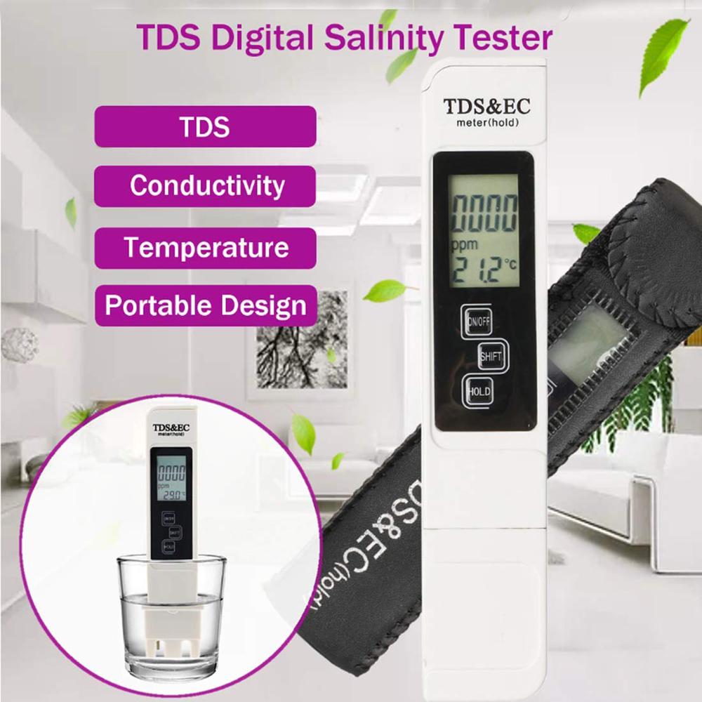 4 in 1 Digital TDS EC Temperature Water Quality Tester with PH Test Paper Multi-function Water Purity TEMP PPM Tester