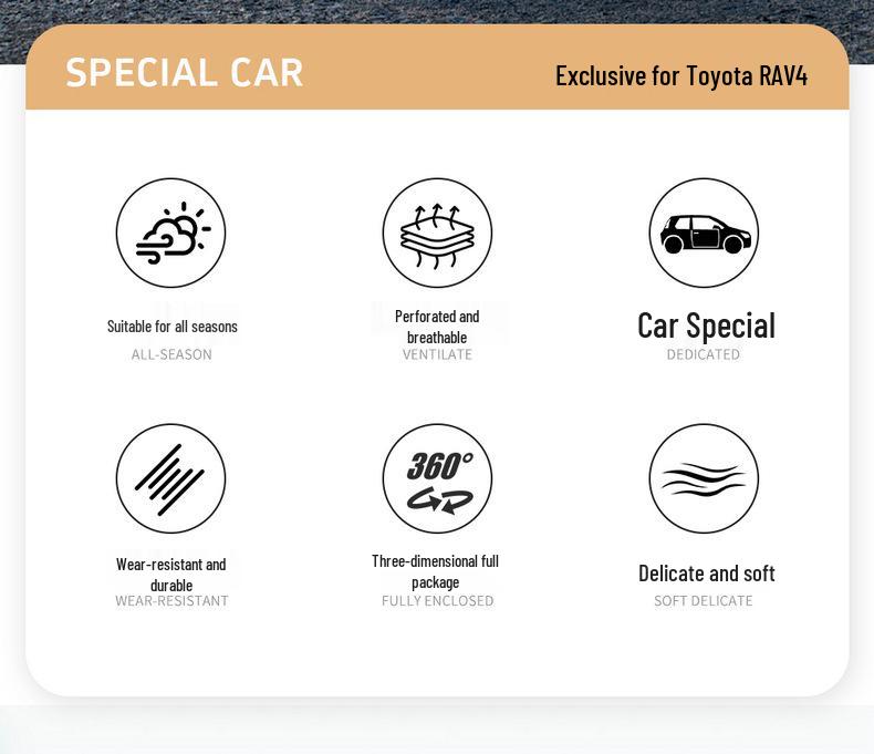 2026 Toyota RAV4 Seat Cover: Flocking, Dual Engine Compatible, All-Season Cushion