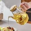 Glass Oil Pots 500/700/900Ml Leak Proof Diamond Oil Bottle With Scale/Lid Kitchen Soy Sauce Vinegar Condiment Storage Container
