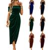 Women's Elegant Off,the,Shoulder Velvet Dress