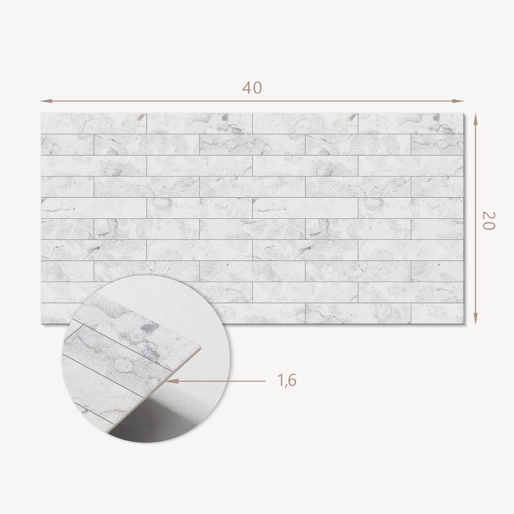 Self-Adhesive Vinyl Tiles with Print for Living Room Marble Imitation Pattern 10X40X20 Cm