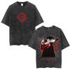 Anime Hellsing Alucard Cool Printing T Shirt Men Vintage Manga Tshirts Washed Cotton Tee Harajuku Male Casual Oversized T-shirt