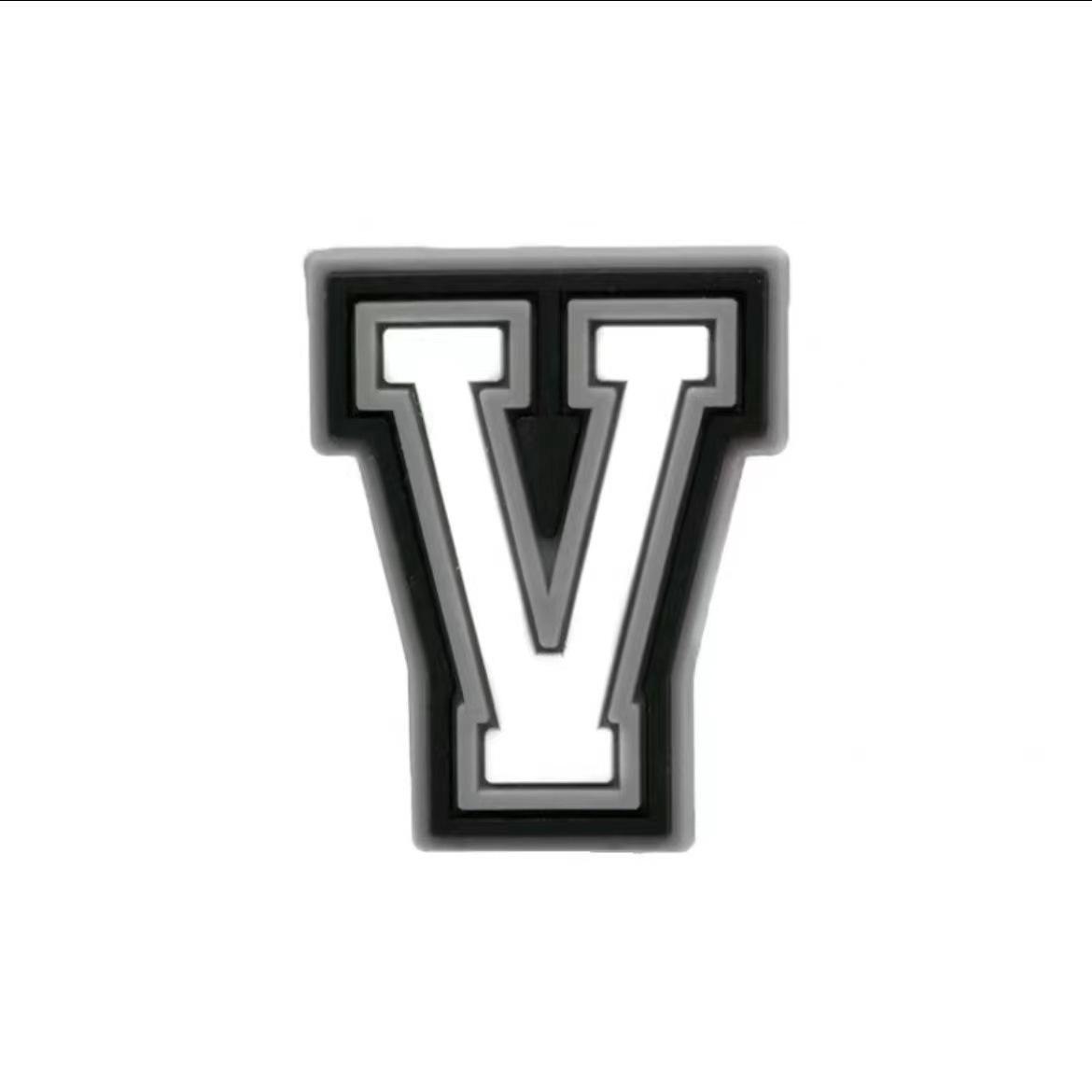 Black  White PVC Letter  Number Shoe Charms - DIY Shoe Decorations