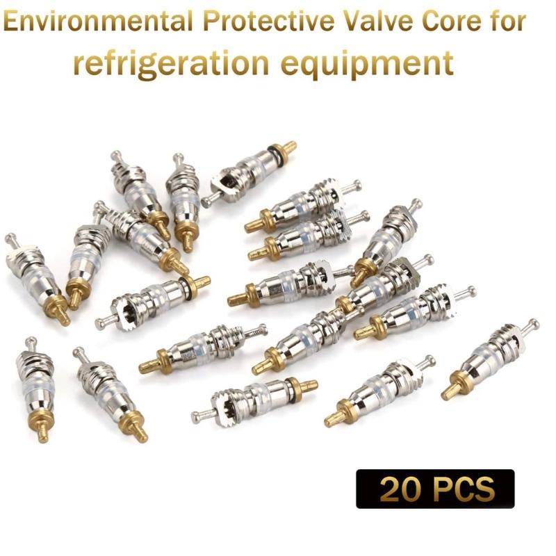 Small Ball Valves Core Extractor Kit Includes Brass Adapters Sealing Washers for R410A R22 32 Refrigerants Ports Use