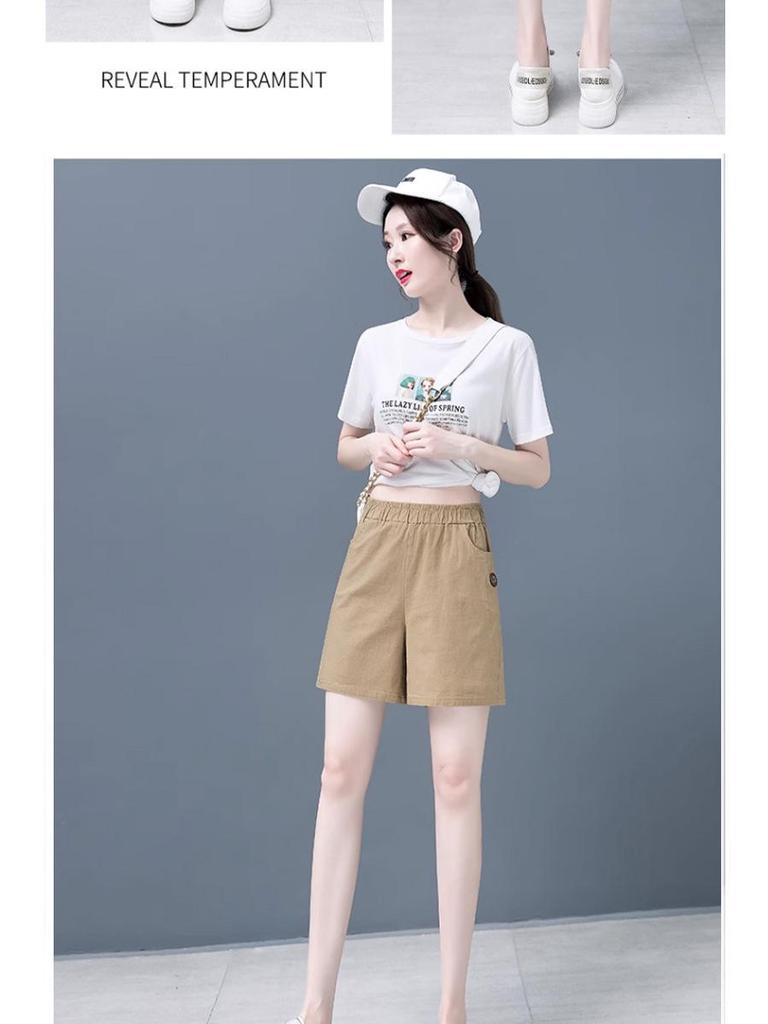 2025 Women's High-Waisted Wide-Leg Capris, Summer Casual Loose Fit Plus Size Shorts for Middle-Aged Moms