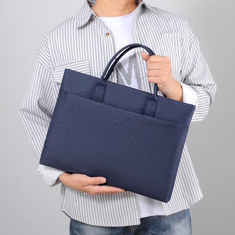 Men'S Handheld Documents Information Bag Computer Bag Business Office Meeting Bag Stylish Simple Briefcase