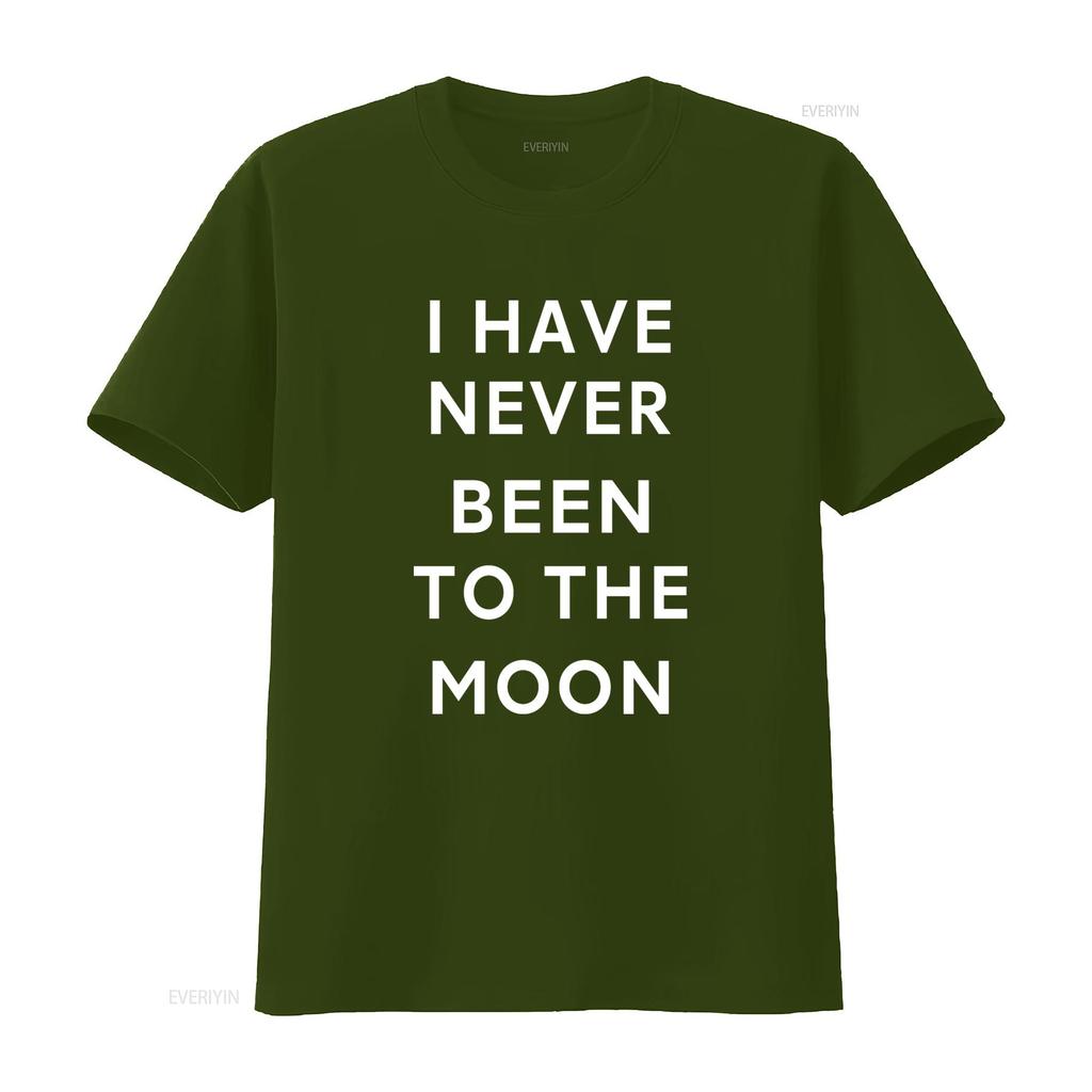 I Have Never Been To The Moon T Shirt Y2K Funny Meme Gag Weirdcore Clothing For Her Him Oddly Specific vintage Washed