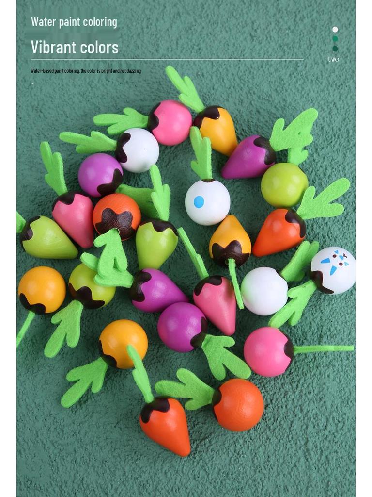 Zwei-in-Eins Holzrettich-Memory- & Stäbchenspiel für Kinder