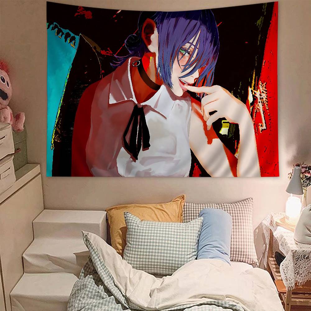 Anime Muž s motorovou pilou Reze Arc Kreslená tapiserie Nástěnná dekorace Domácí dekor