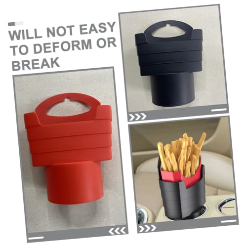 DRESSOOS 2-Piece Car Chip Cup Holder, Car Tray Table, French Fry Cup Holder, Car French Fry Holder, Cup Holder Tray, Drink Cup Holder