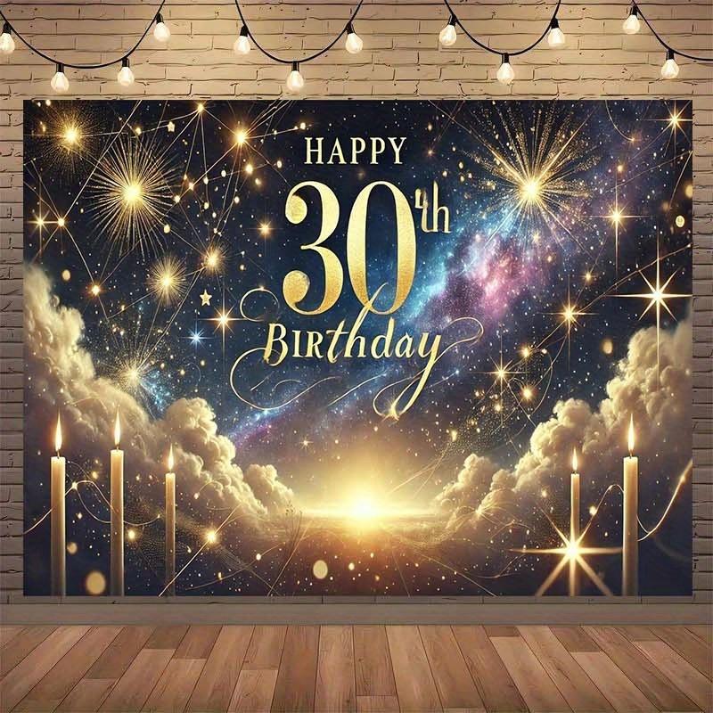 2D Flat Banner 1PC Happy 30th Birthday! Background Decoration Room Photography Studio Props Home Decoration Party
