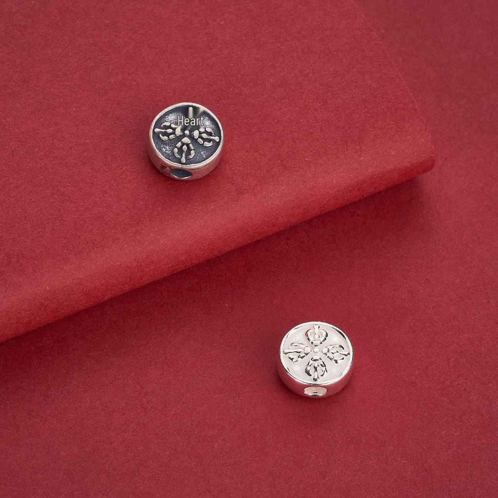 S925 Sterling Silver Tibetan Cross Vajra Cloud Beads: DIY Charms for Bracelets & Necklaces
