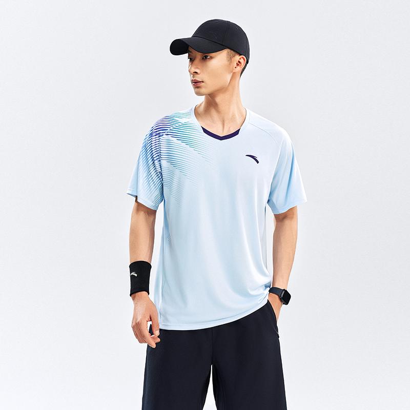 Anta Professional Quick-Dry Breathable Indoor Sports Suit Men Shorts Moonlight-Ice-Blue 952627207-4