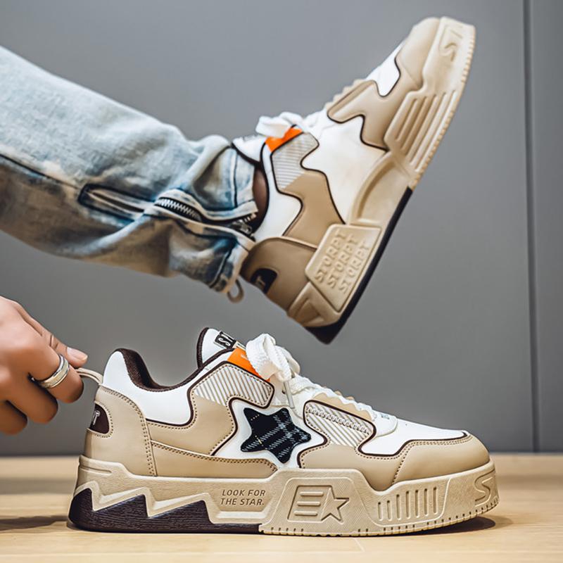 Men Casual Sneakers Outdoor Running Sport Shoes Persalized Star Design Trainers Mixes Color Platform Lace Up Sneakers For Male