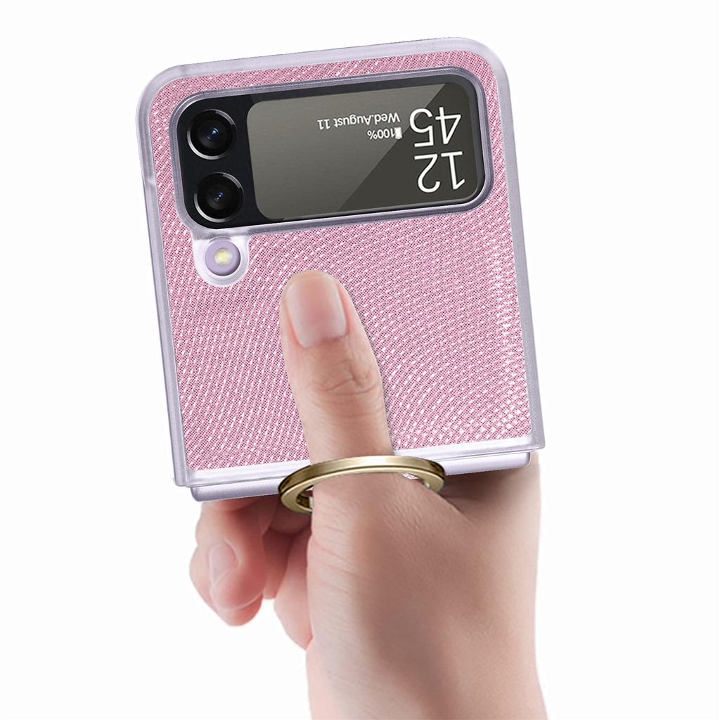 Custodia alla Moda Sottile e Opaca per Samsung Galaxy Z Flip4 Flip 4 5g Flip3 Flip 3 Copertura con Anello da Dito per Custodie Samsung Flip4