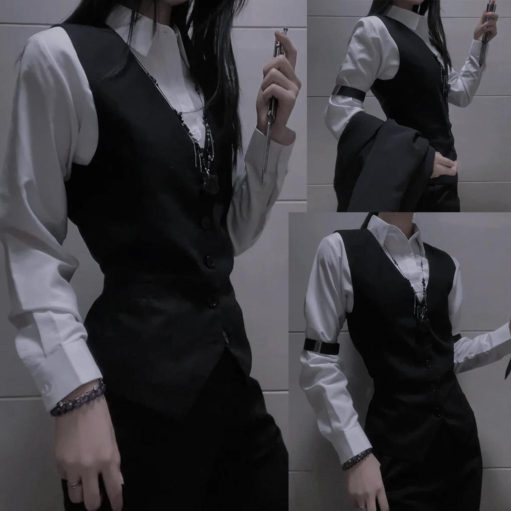 AOTYP Anime Cosplay Vest Tie with and Perfect for and and Noble Size 3XL Men's Uniform, 6-Piece Set, Suit, Buckle, Pants, Christmas, Halloween,