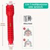 5 in 1 Multifunctional Sink Bathroom Wrench, Plumbing Installation Tool Household Water Pipe Faucet (Red)