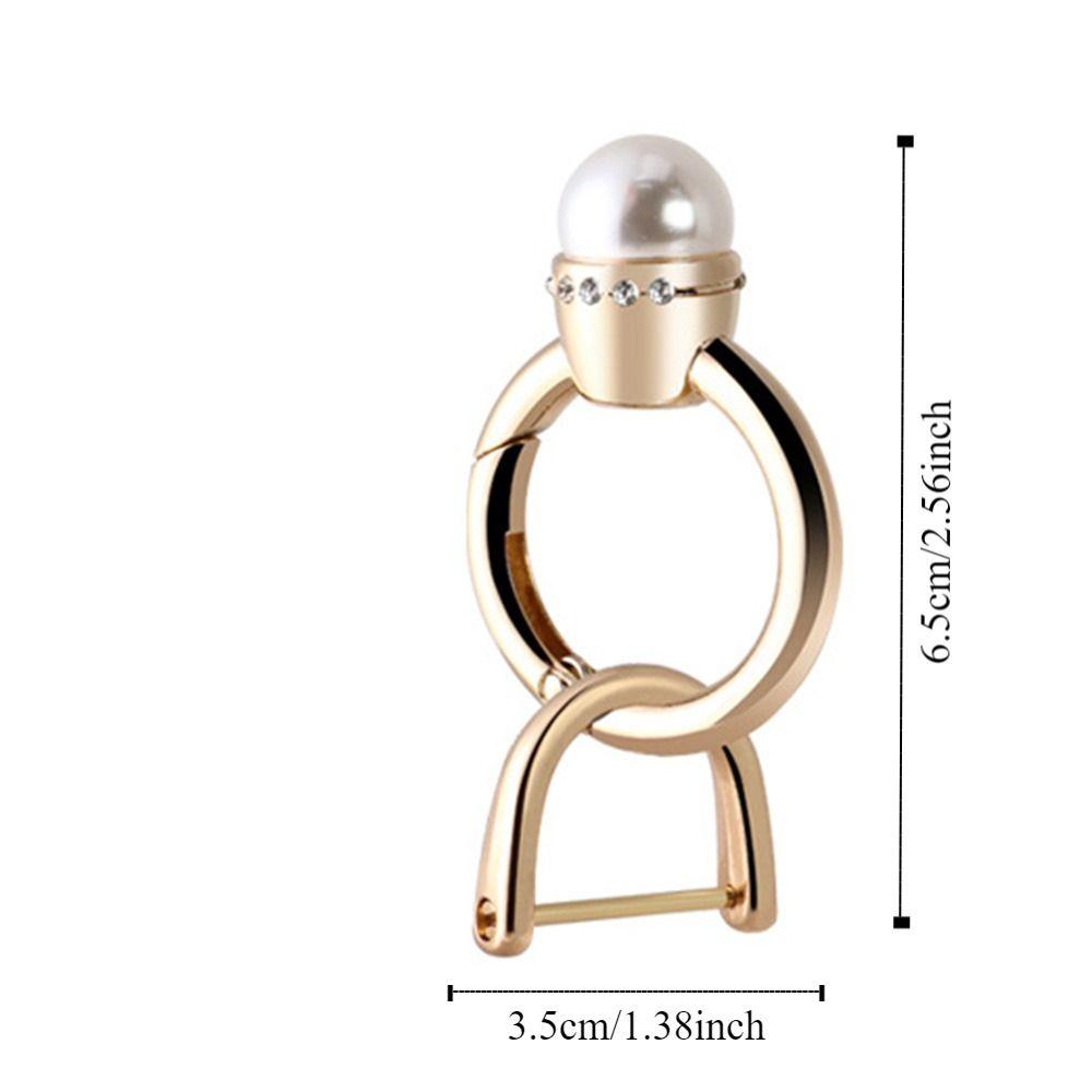 Zinc Zinc Zinc Alloy Metal Key Clip Anti-loss Fashion Ring Key Chain Pearl Ring Car Key Ring  Small Gifts