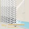 1pc Black White Wavy Stripe Artwork Geometric Shower Curtain Waterproof PEVA Modern Minimalist Bathroom Decor