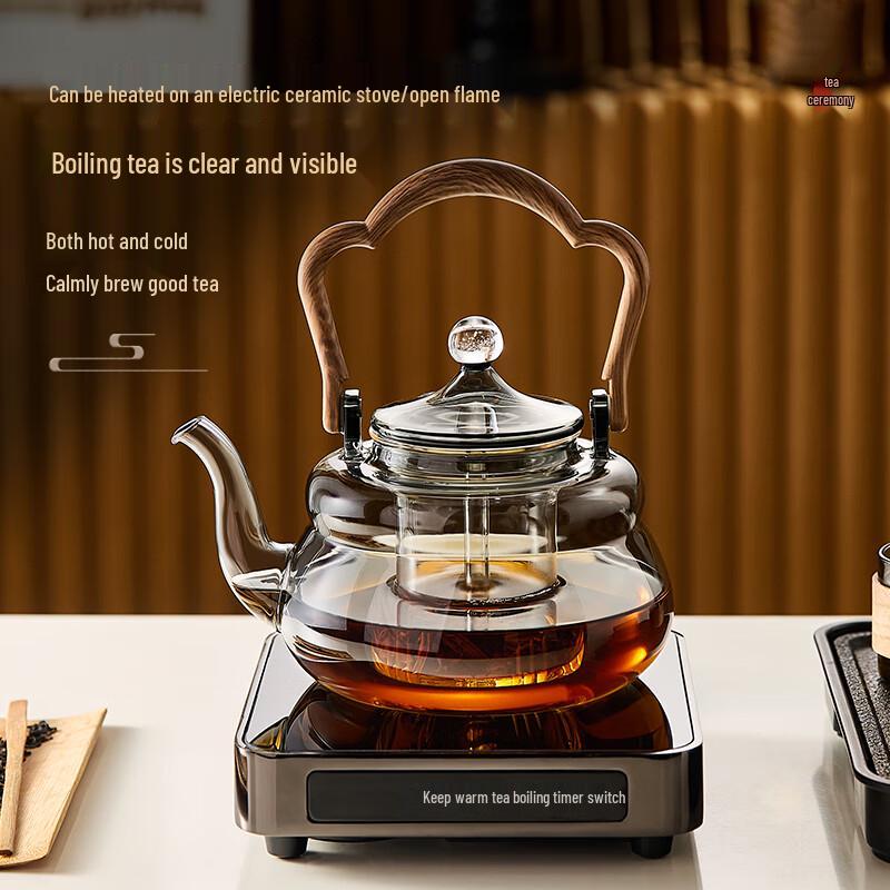 High Borosilicate Glass Steaming & Boiling Teapot
