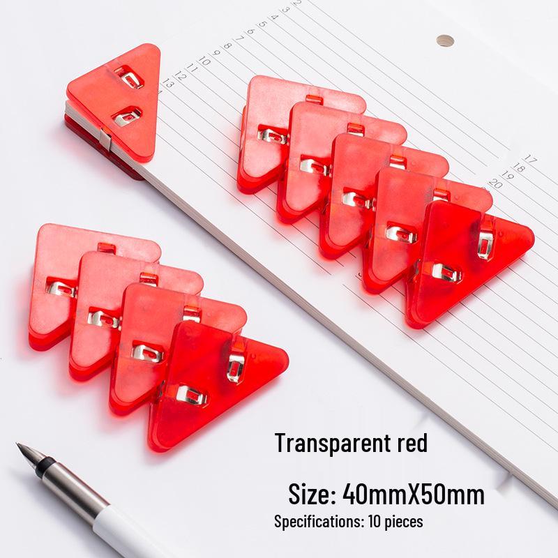 Transparent Triangle Corner Paper Clip - Office & Student Organizer