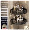 Gunmetal Punch-Free Space Aluminum Corner Bathroom Shelf