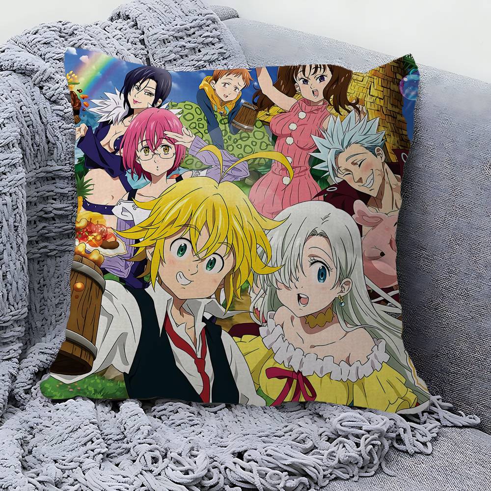 Federa Cuscino Anime Hot The Seven Deadly Sins Per Camera da Letto e Salotto Copricuscino Decorativo per Divano
