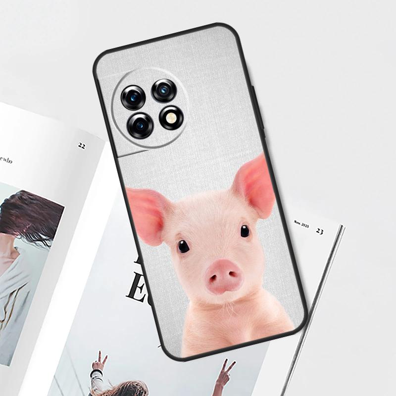 cute pig Case For OnePlus 12 11 9 10 Pro 8T 9R 10T 10R 12R OnePlus Nord 2 2T N20 N10 CE 3 Lite Cover