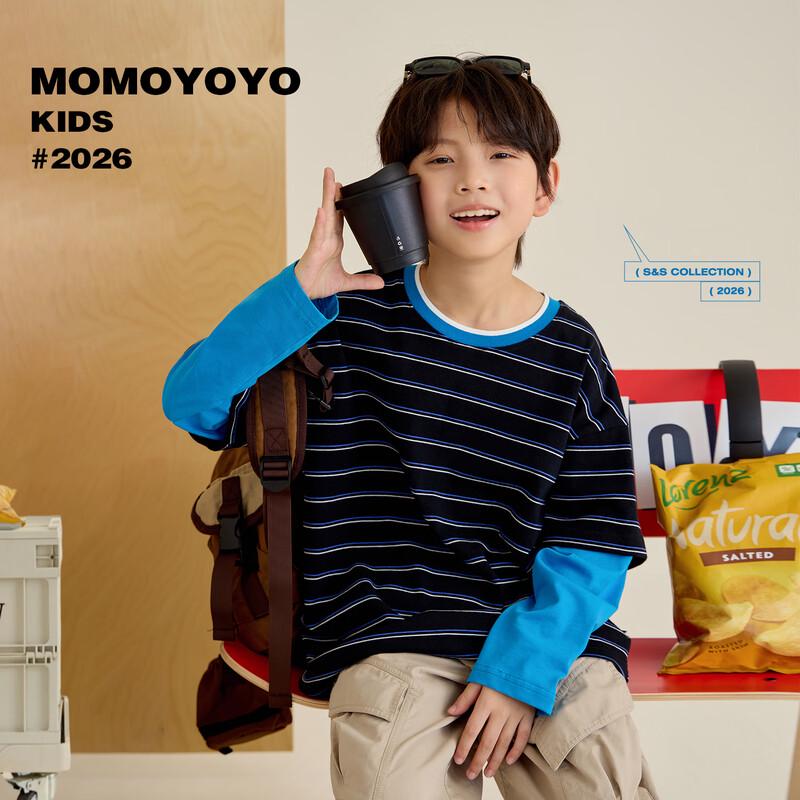 Boy s Stylish Color Block Long Sleeve T-Shirt 140