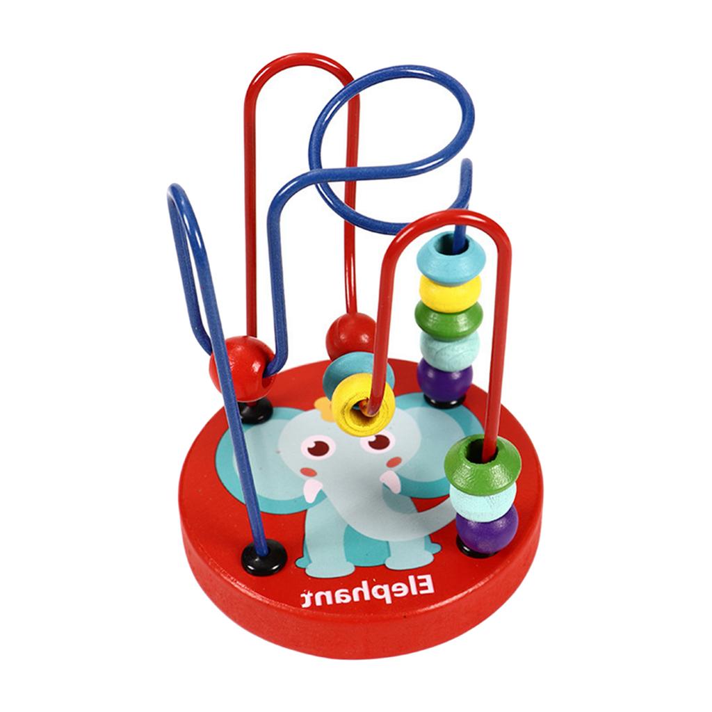 Animal Bead Maze Toys Count and Grasping Ability Sliding Beads on Twists Wire Circles