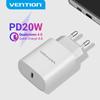 Vention Зарядное устройство PD, 20 Вт, быстрое зарядное устройство USB Type C для iPhone 13, 12 X 8, телефона Macbook, QC3.0, USB C, быстрая зарядка 4,0, 3,0, зарядное устройство QC PD