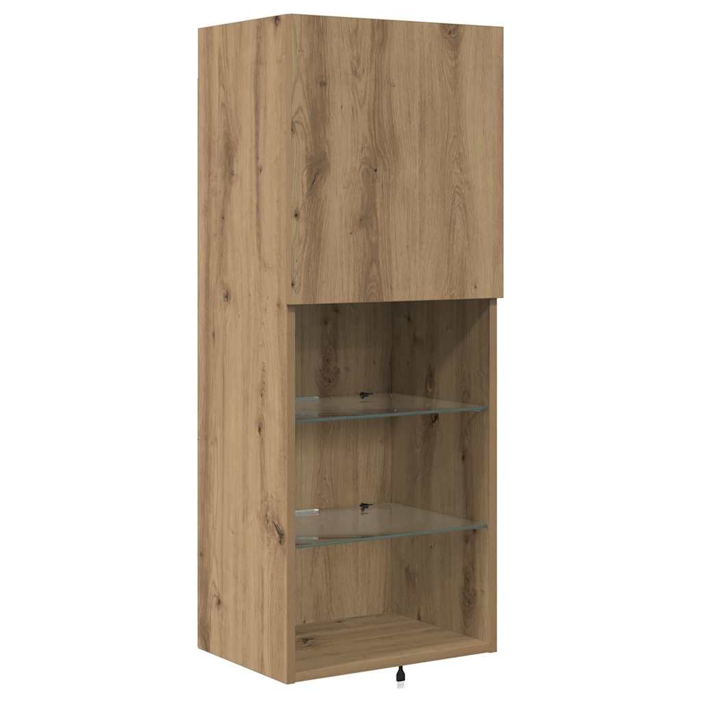 TV Wall Units Wall Mounted 4 pcs Artisan Oak Wood Based Material