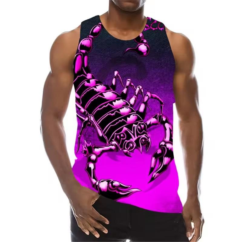 Scorpion 3D Printed Tank Tops Men's Fashion Streetwear Oversized Sleeveless Tank Top Bodybuilding Fitness Gym Vest Man Clothing