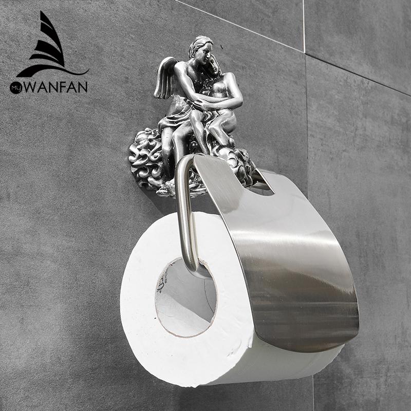 Toilettenpapierhalter zur Wandmontage für Badezimmer, romantisches Badezimmer, Antik-Bronze, Toilettenpapierhalter, klassisch, rostfrei, MB-0819B