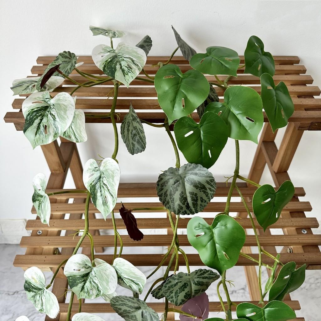 Artificial Green Plant Wall Decor With Silk Screen Printing For Home And Photography Use