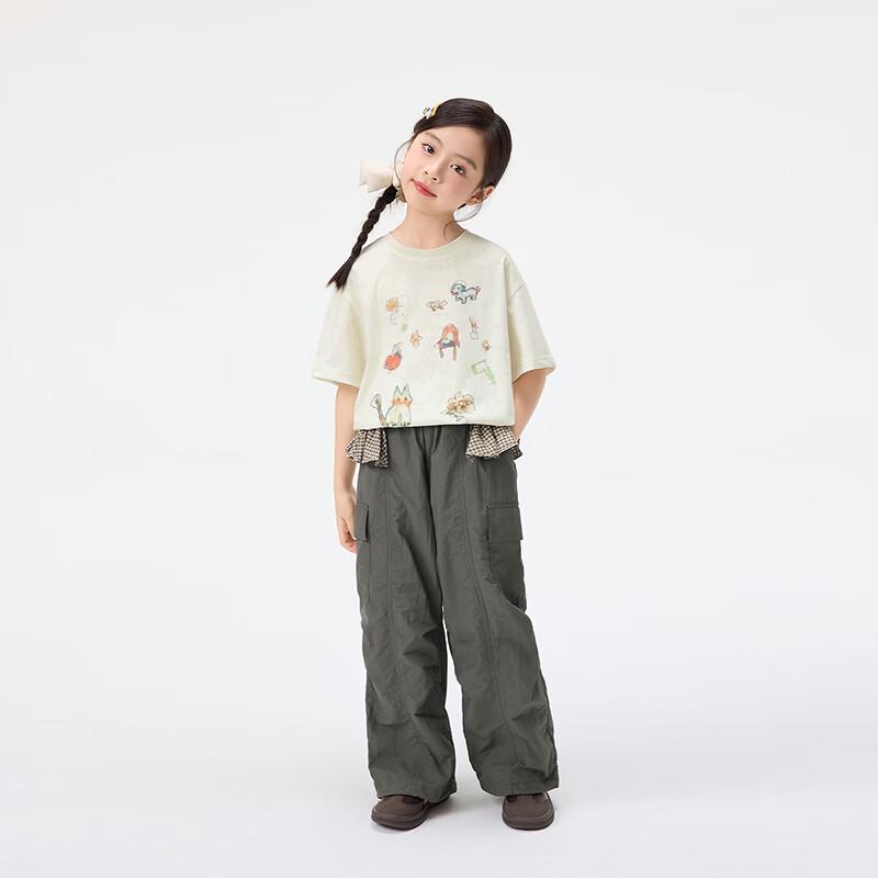 Girls' Hand-Painted Graphic Short Sleeve T-Shirt