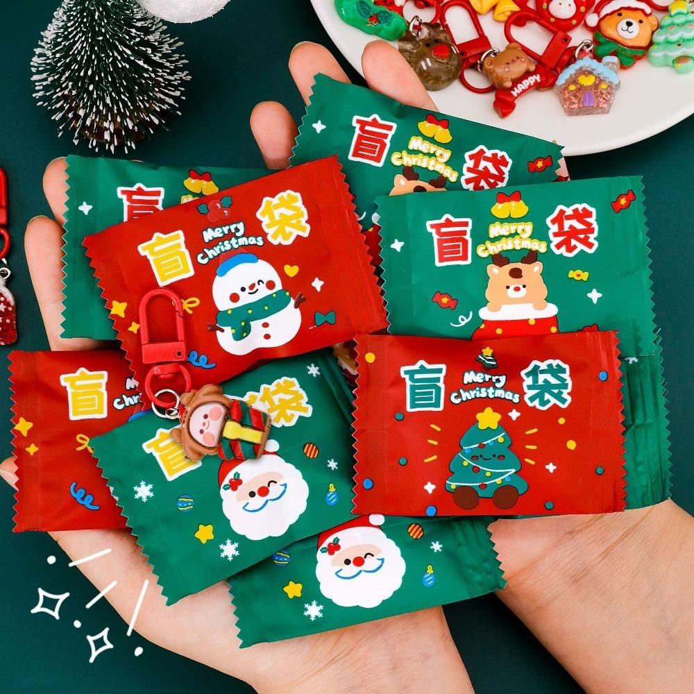 Chaveiros de Natal Sacos Surpresa Esmalte Papai Noel Guirlanda Chaveiros Presentes de Festival para Mulheres Homens Charms para Bolsa Pingentes
