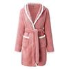 Women's Winter Warm Fuzzy Hooded Bathrobe Hooded Pajamas Plush Bathrobe for Women