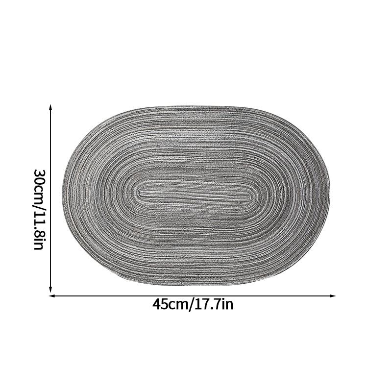 

Овальные полиэстеровые хлопковые плетеные салфетки для стола, плетеные подставки под тарелки, моющиеся нескользящие салфетки для кухонного обеденного стола 30x45cm