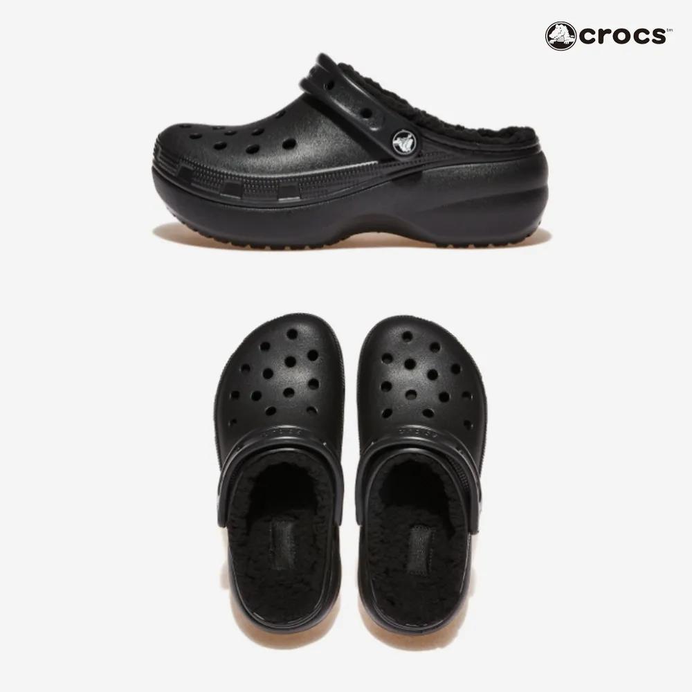Оригинальные Crocs Унисекс Студенческие Зимние Меховые Crocs Меховые Тапочки Меховые Шлепанцы Офисные Школьные Меховые Домашние Ботинки Зимние Ботинки Черные black