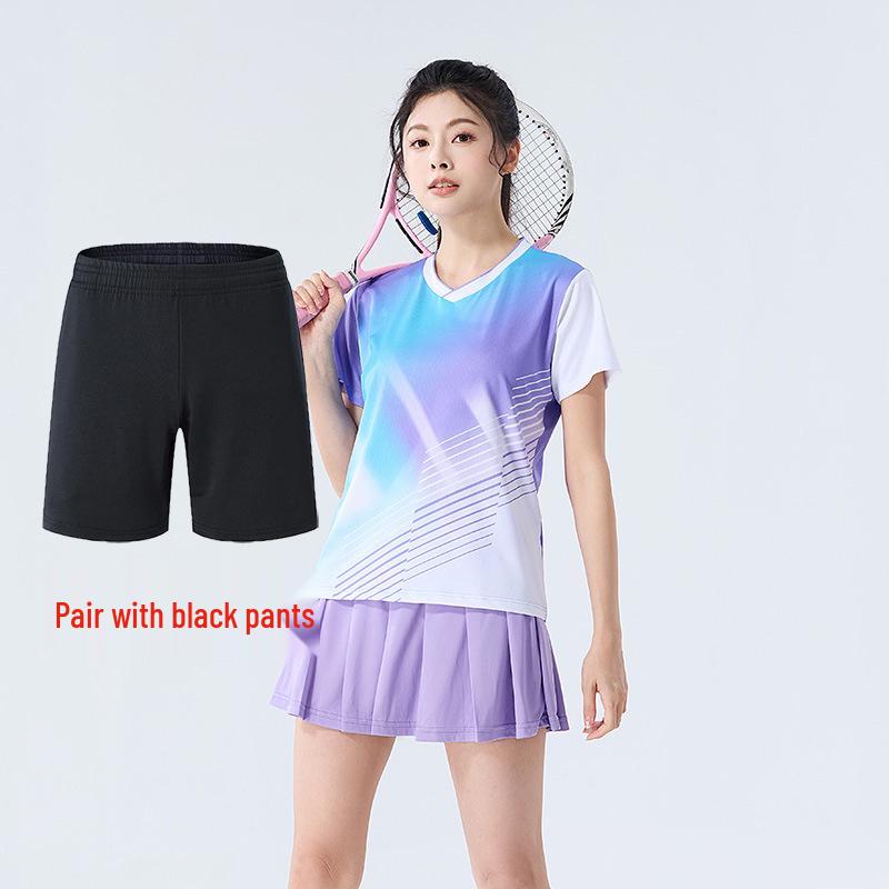 Quick-Dry Breathable Badminton, Tennis & Volleyball Uniform Set for Women & Men with Printed Numbers