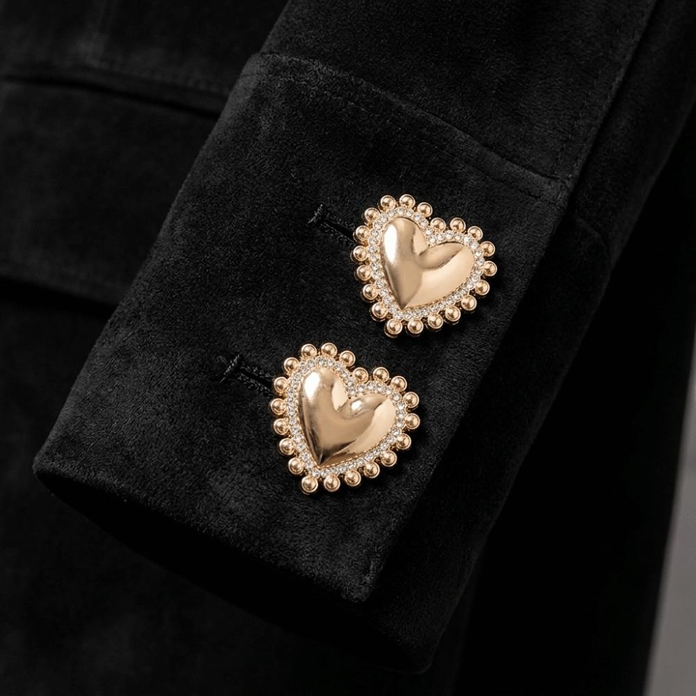 8Pcs 19/25MM Size Metal Shank Buttons Vintage Sewing Buttons Luxury Heart-Shaped Buttons DIY Outfit