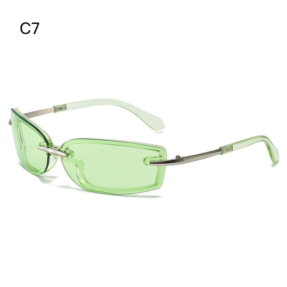 Futuristic Shades Eyewear Square Candy Color Sunglasses Y2K Rimless Dopamine Dressing Eyewear Accessories Women's Sun Glasses