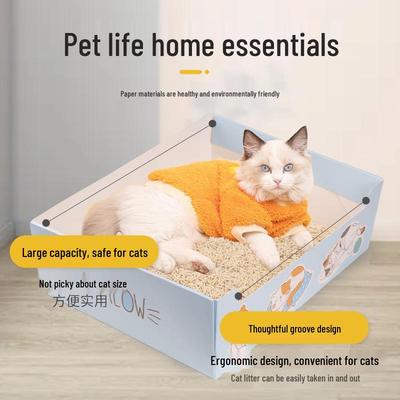 Foldable Large Capacity Cat Litter Box: Durable, Thickened, and Disposable for Travel