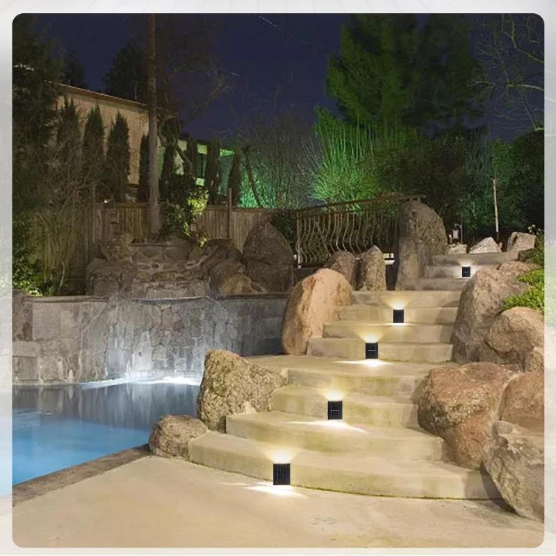 2LED Outdoor Solar Wall Lamp LED Solar Garden Light Waterproof Up And Down Glow Wall Light For Balcony yard Street Landscape Decor