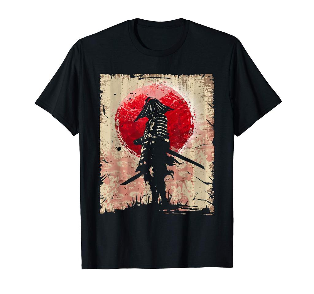 Japanese Art Samurai Vintage Fighter Retro Design T-Shirt
