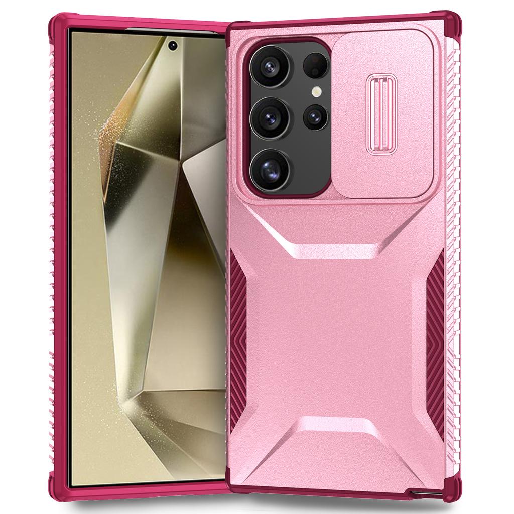 For Samsung Galaxy S24 Ultra Case with Slide Camera Guard PC+TPU Anti-Slip Phone Cover