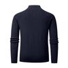 Men's Vertical Rib Knit Half-Zip Stand Collar Thick Sweater